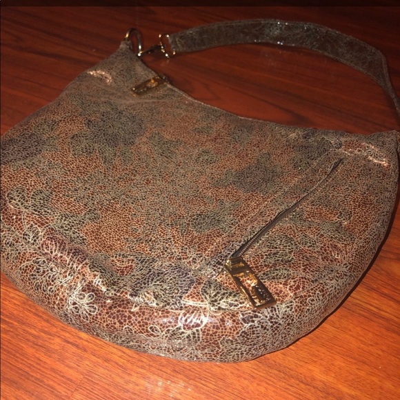 VINTAGE Pinky Leather Floral Hobo Ring Bag. - Picture 1 of 13